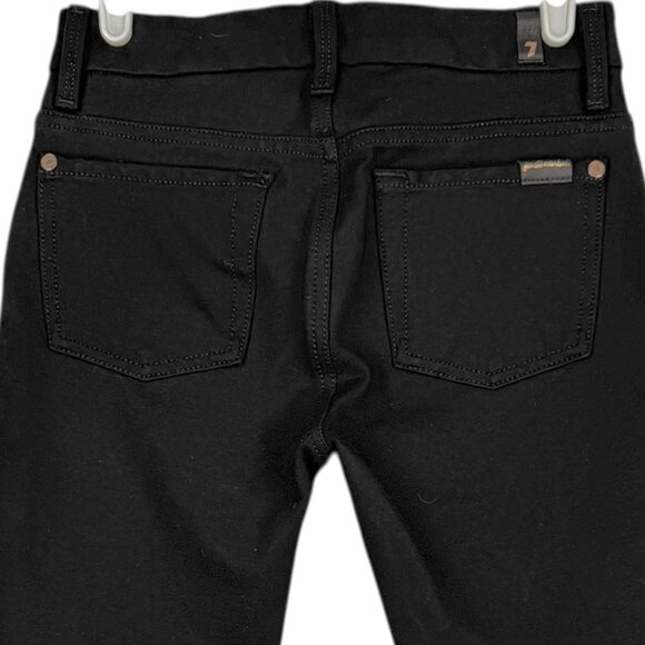 7 For All Mankind Women's Stretch Skinny Low Rise 5-Pockets Black Jegging Sz 25 - Picture 4 of 10